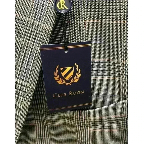 NWT Club Room Men's Two Button Plaid Blazer/Sport Jacket - Size 46R - Picture 4 of 6